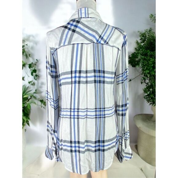Rails Hunter Indigo Powder Blush Soft Light  Flannel Button Down Shirt Size Smal - Picture 2 of 5